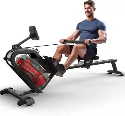 YAMO Rameur à Eau avec Écran LCD, Réservoir d'eau de 14 litres, Machine à Ramer avec Capacité de Poids de 150kg