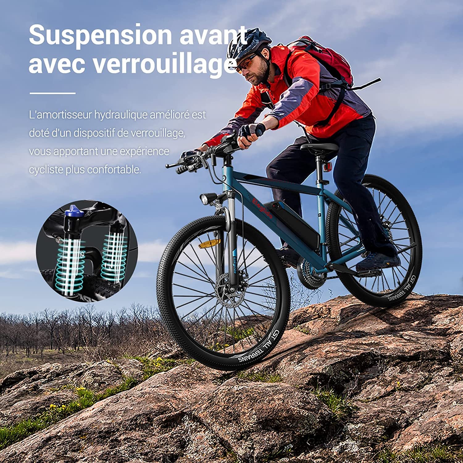 Eleglide M1 Vélo Électrique, Vélo de Montagne électrique 27.5", 250W VTT Électrique Batterie 7,5Ah Amovible, écran LED, Shimano Dérailleurs 21 Vitesses, e-Bike Urbain pour Adulte – Image 2