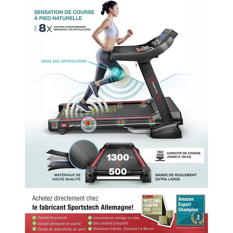 Sportstech F37 Tapis de Course Professionnel Pliable – Image 2