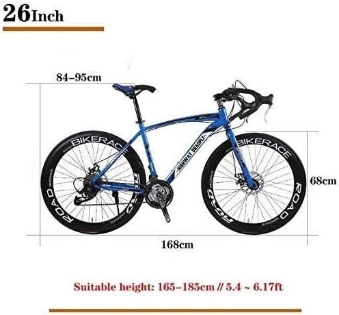 MU 26 Pouces Vélo de Route, 24 Vitesses Vélos, Double Disque de Frein, Cadre En Acier Au Carbone À Haute, Couleur Gris – Image 2