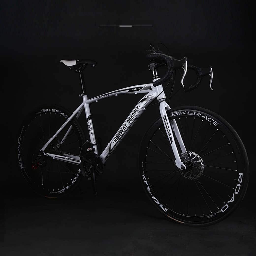 MU 26 Pouces Vélo de Route, 24 Vitesses Vélos, Double Frein À Disque, Cadre En Acier Au Carbone À Haute, Route de Vélos de Course, Pour Hommes Et Femmes Adultes Seulement, Blanc – Image 7
