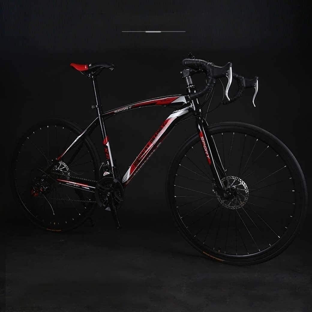 MU 26 Pouces Vélo de Route, 24 Vitesses Vélos, Double Disque de Frein, Cadre En Acier Au Carbone À Haute, couleur Rouge – Image 6