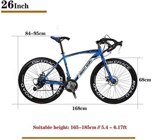 MU 26 Pouces Vélo de Route, 24 Vitesses Vélos, Double Frein À Disque, Cadre En Acier Au Carbone À Haute, Route de Vélos de Course, Pour Hommes Et Femmes Adultes Seulement, Blanc – Image 5