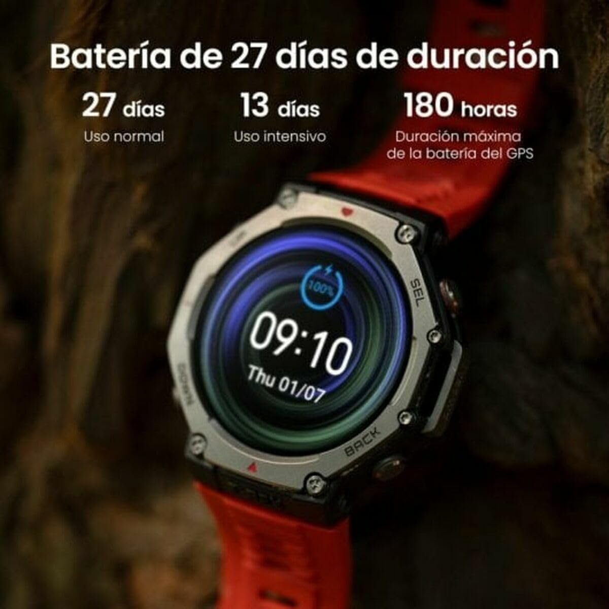 Amazfit T-Rex 3 Outdoor Smartwatch 48mm Écran AMOLED, Cartes et Navigation Hors Ligne, GPS Double Bande à 6 Systèmes Satellites, Autonomie de 27 Jours, Paiement NFC, 170 Modes Sportifs pour Aventure – Image 2