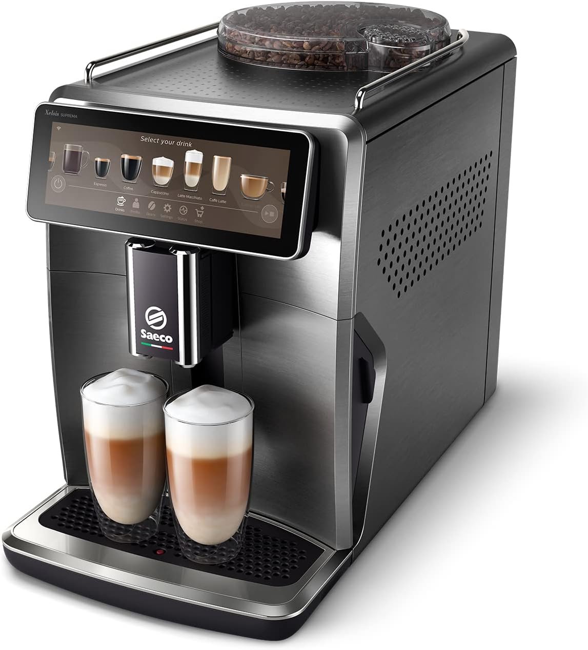 Saeco Xelsis Suprema Machine Expresso - Café à Grain - Connexion Wi-Fi, 22 Spécialités de Café, Écran Tactile Intuitif De 7,8", 8 Profils Utilisateur, Broyeur en Céramique (SM8889/00) – Image 4