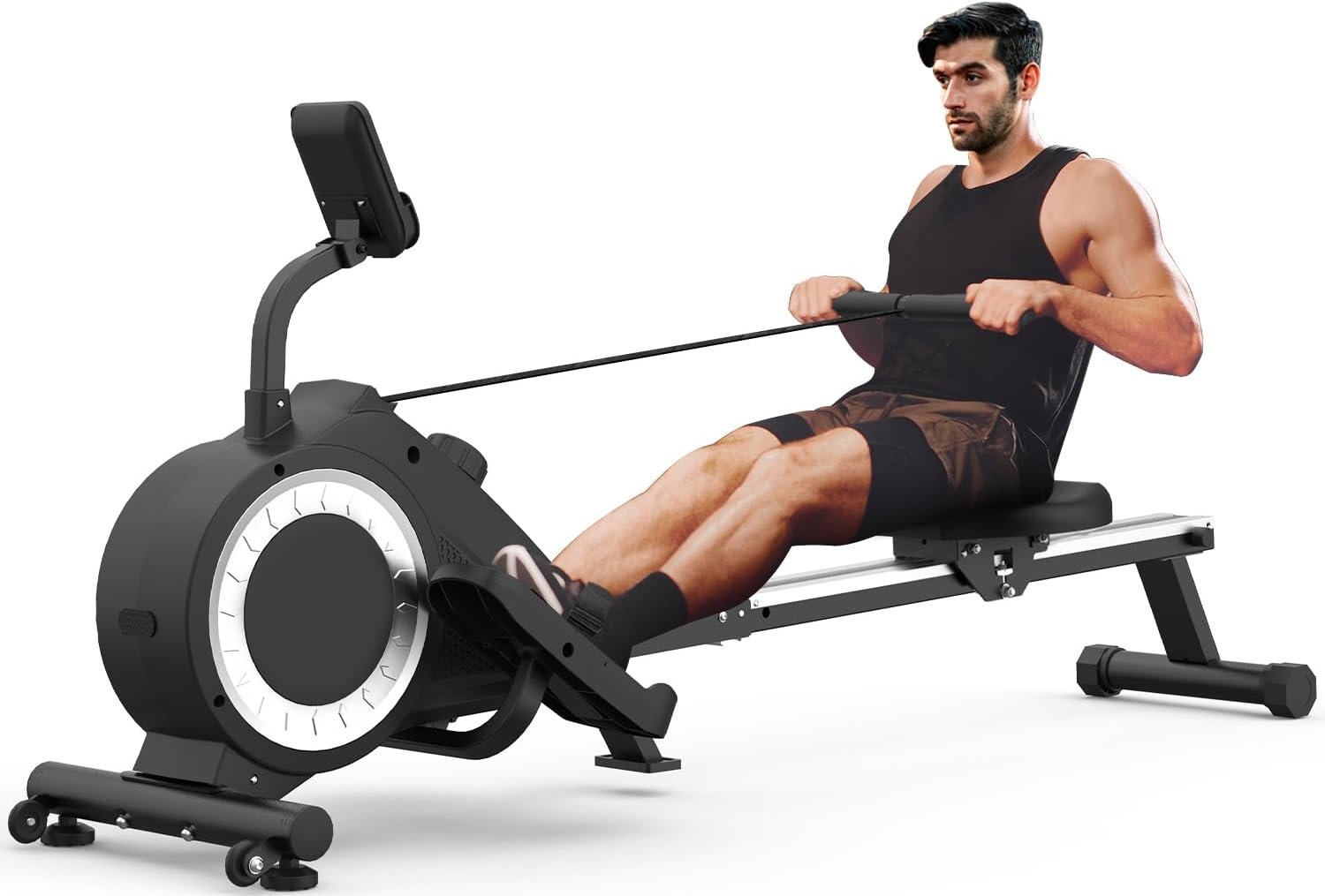 Rameur - Rameur d'appartement Pliable avec écran LCD, 16 Niveaux de résistance magnétique, entraînement Complet du Corps, Rameur Magnétique Peu encombrant pour la Salle de Sport à Domicile
