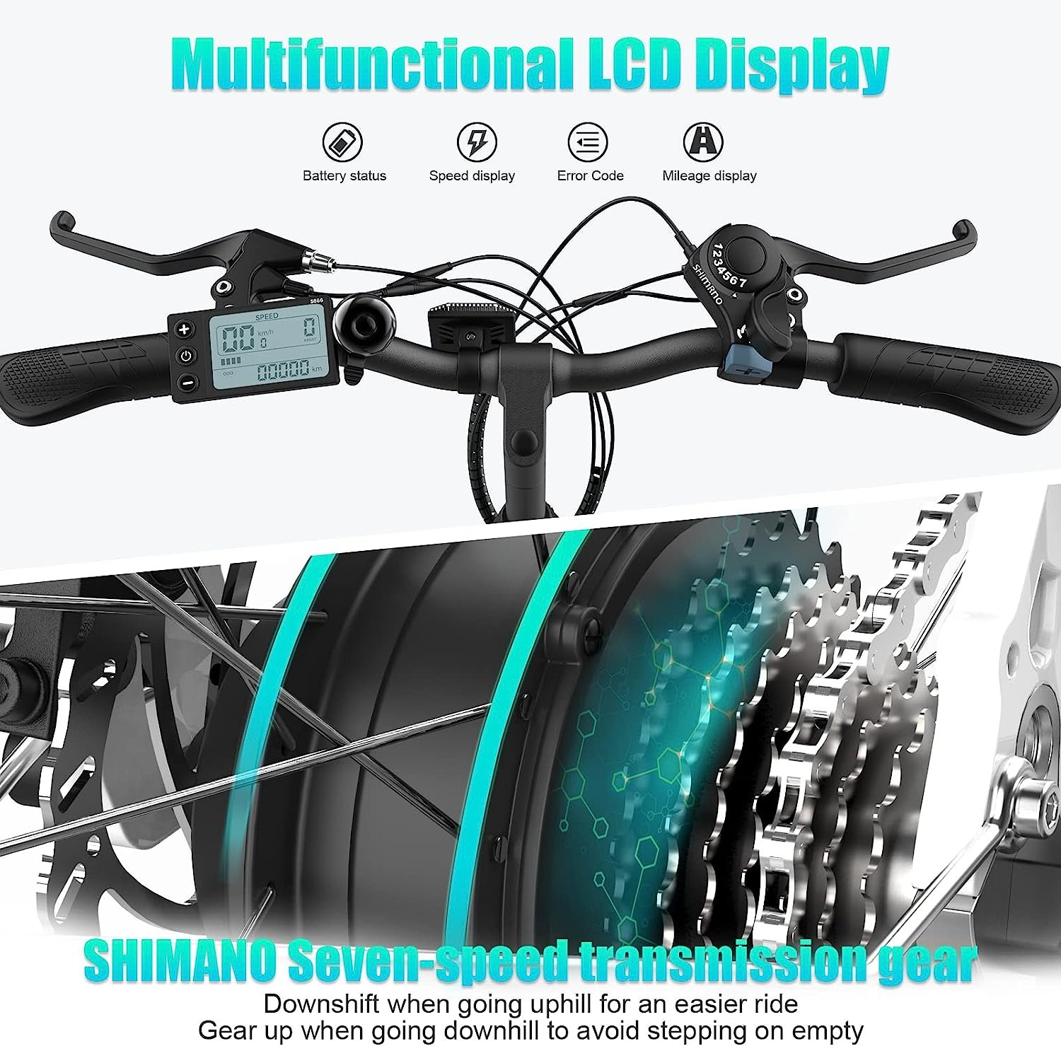 HITWAY Vélo électrique, 26” vélos électriques Femme,Moteur 250W,Shimano 7 Vitesses,E-Bike avec Batterie au Lithium Amovible 36V 11,2Ah 35-90km Ebike – Image 2