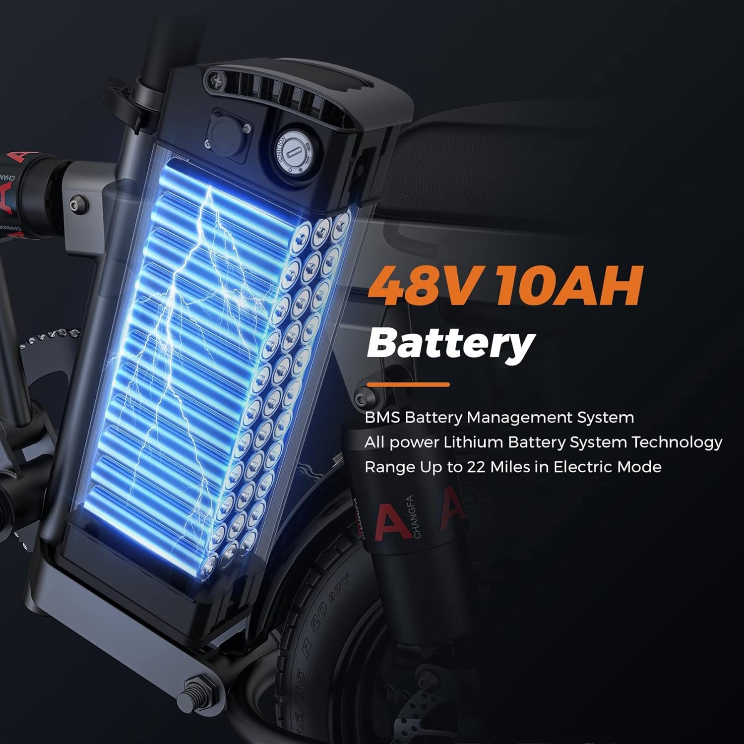 ENGWE Vélo Électrique avec Batterie Amovible 48V 10Ah, Vélos Électriques 14 Pouces, Velo Electrique Pliable 25km/h, Jusqu'à 50km T14 – Image 3