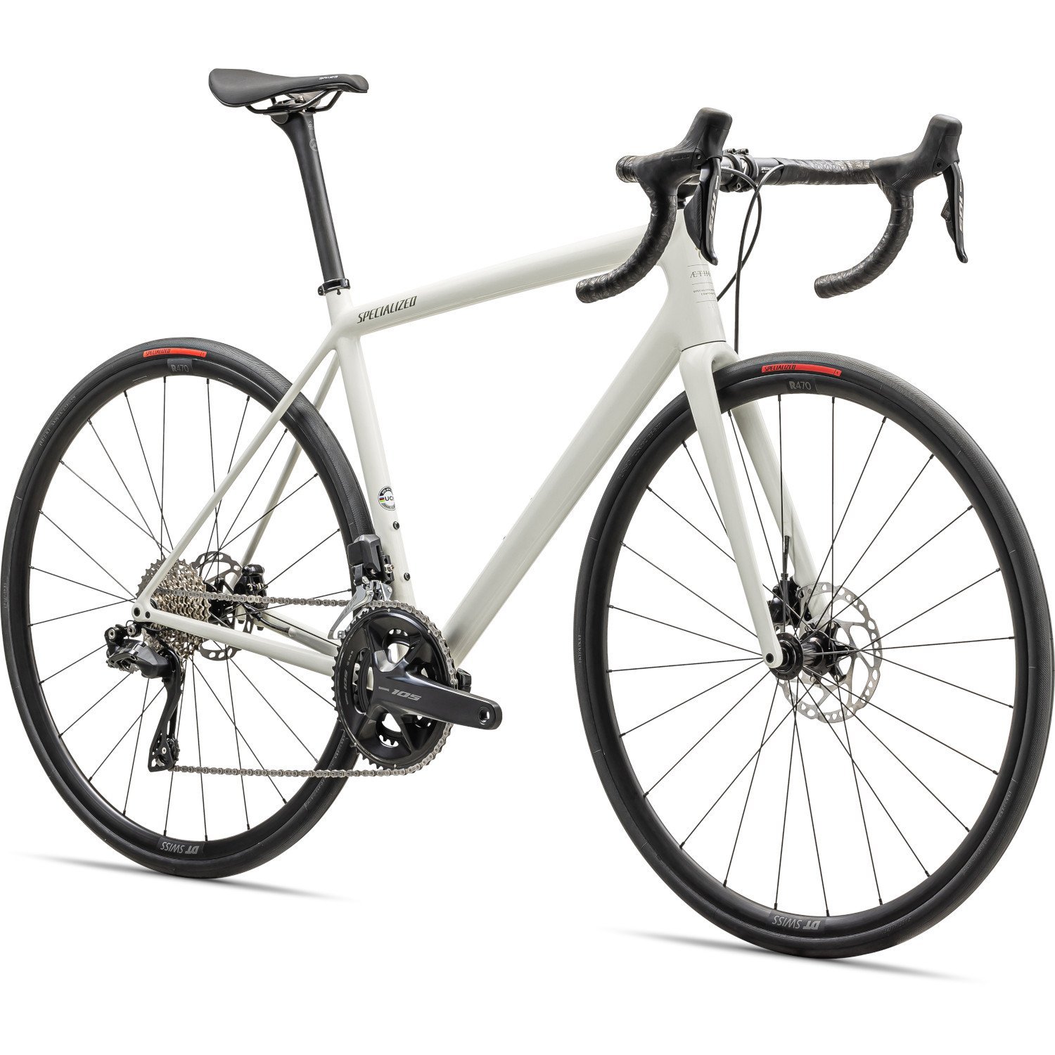 Specialized Vélo Route Carbone - AETHOS COMP - 2025 - gloss dune white / metallic spruce