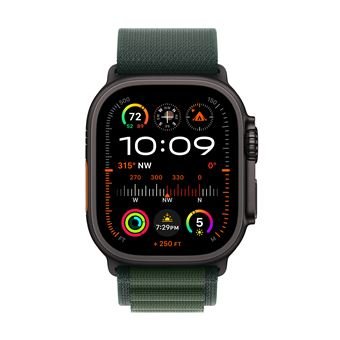 Apple Watch Ultra 2 GPS + Cellular 49 mm Boîtier en Titane Noir avec Boucle Alpine Vert Foncé Medium version 2024 – Image 5