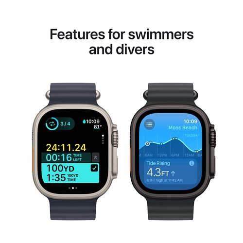 Apple Watch Ultra 2 GPS + Cellular 49 mm Boîtier en Titane Noir avec Boucle Alpine Vert Foncé Medium version 2024 – Image 2