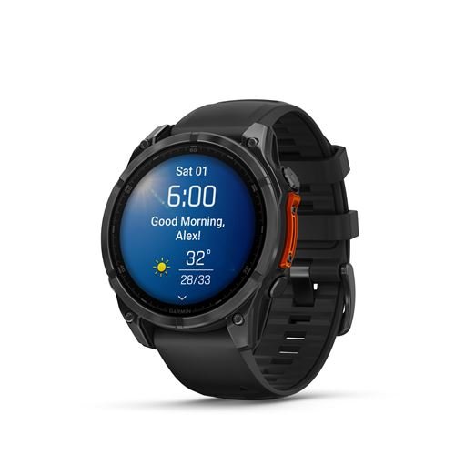 Montre connectée Garmin fenix 8 47 mm Gris avec bracelet Noir