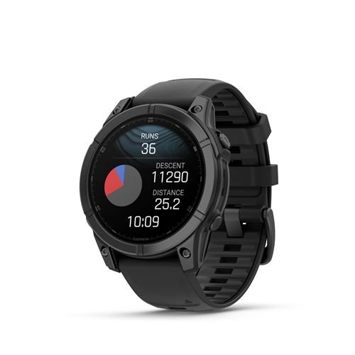 Montre connectée Garmin fenix E 47 mm Gris avec bracelet Noir