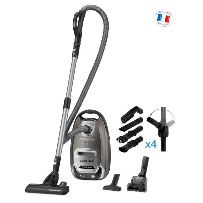 Aspirateur Avec Sac Capacité 4,5L 750W Accessoires Spéciaux Poils d’Animaux et Voiture Rowenta RO6466EA Silence Force Home & Car Pro
