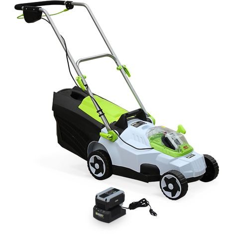Tondeuse à gazon sans fil 37cm batterie Lithium-ion Samsung 2,5Ah +chargeur – VOLTR AutonoMAX[S] 40V